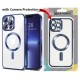 COVER PROTEZIONE APPLE IPHONE 12 PRO MAX - MAGSAFE TPU TRASPARENTE/BLU (CON PROTEZIONE FOTOCAMERA)